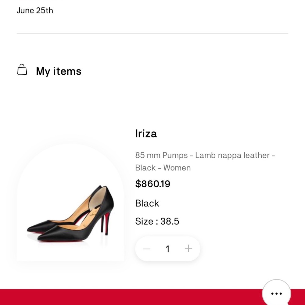 Christian Louboutin Black and Red Heels *worn once* - Picture 3 of 3
